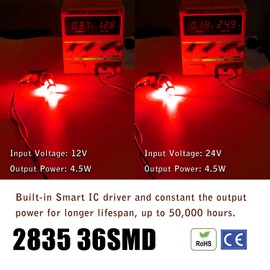 KISLED Super Bright 3000lm H8 H11 LED Fog Lights Bulbs DRL High Power 3030 Chips with Projector Lens Replacement for Cars Trucks, Red