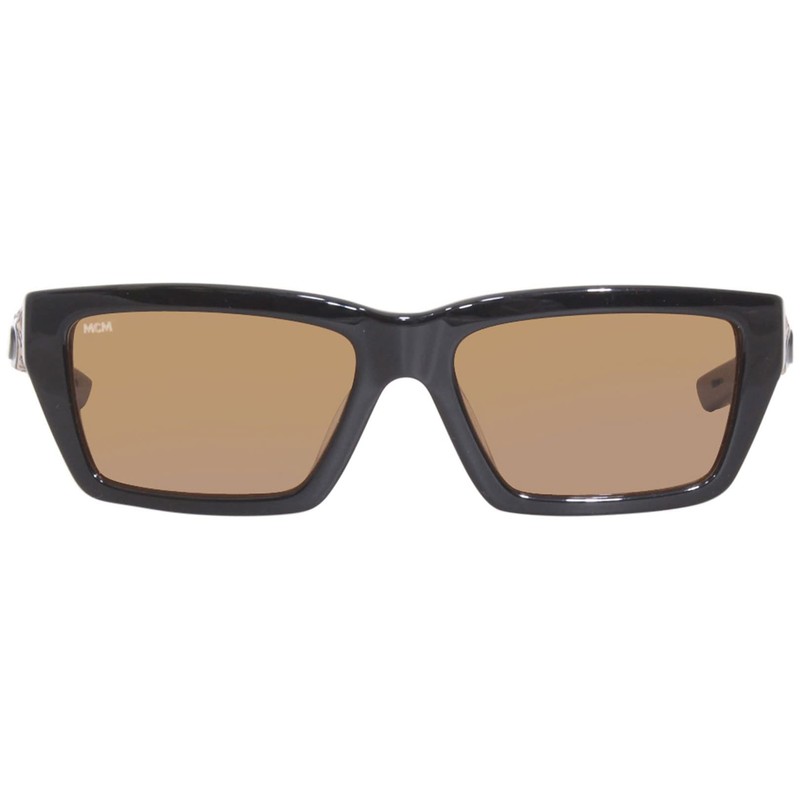 MCM Rectangular Sunglasses MCM696S 003 Black/Cognac Visetos 56mm