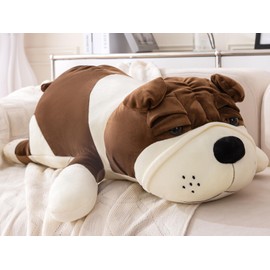 Rniuc Dog Stuffed Animals,Brown 17.7in Puppy Plush Plushies Cute Dog Stuffed Toy Pillow Soft Plush Dog Pillow Gifts for Adults Kids Boys and Girls
