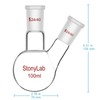 StonyLab Glass 100ml Heavy Wall 2 Neck Round Bottom Flask