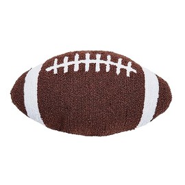 C&F Home Football Shaped Hooked Game Day Accent Pillow 10.5" x 18" All Seasons Fall Autumn Harvest Man Cave Living Room Sofa Chair Bed Bedroom Kid Children's Sports Season Decor Decoration 10.5" x 18"