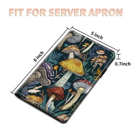 Server Books for Waitress Waiter with Zipper Pocket, Autumn Mushrooms Server Book for Men & Women, Restaurant Server Pads Waitstaff Organizer Guest Check Presenters Server Wallet Money Holder