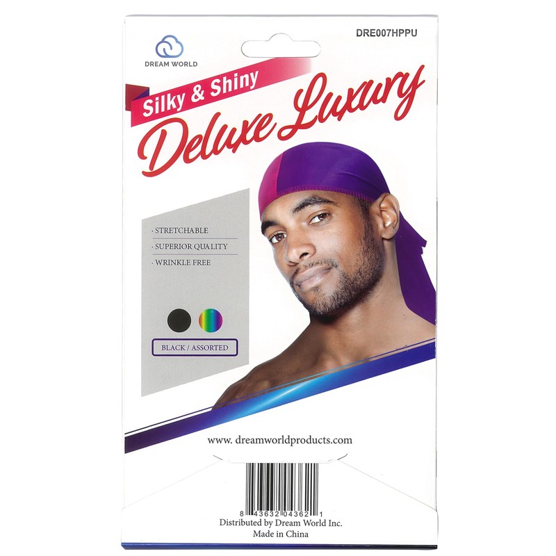Dream World Silky & Shiny Deluxe Luxury Du-Rag Two Tone