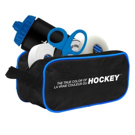 Blue Sports Accessory Kit - Complete Hockey Gear Set with Shin Pad Tape, Cloth Tape, Stick Wax, Scissors, and Water Bottle
