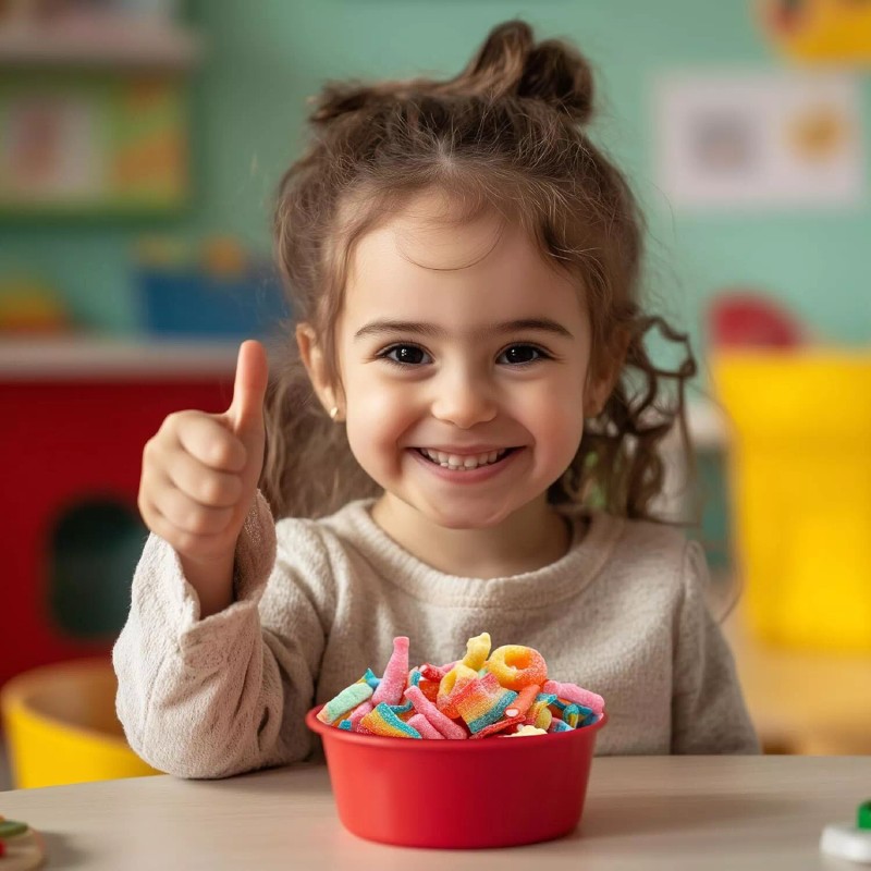 iLike! Gummy Candy Mix 2-Pound Bag, Peach Rings, Pencil Bites,