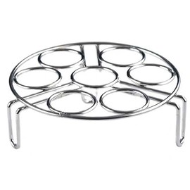 Egg Steaming Rack, 6.2 Inch 7 Egg Hole Round Food Grade Stainless Steel Steamer for Food Steaming, Cooling and Roasting Cooking in Kitchen and Outdoors (1 pcs)