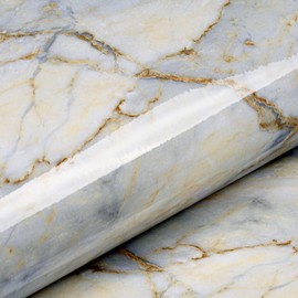 Livelynine Light Blue Gold Marble Contact Paper for Countertops Peel and Stick Desk Cover Table Bathroom Counter Top Wrap Kitchen Vinyl Waterproof Marble Wallpaper for Walls Self Adhesive 15.8x78.8