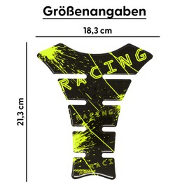 Gel Neon Tank Pad Motorcycle 3D Gloss Universal Tank Sticker Tank Protection Paint Protection Sticker Pad MR004 (Neon Yellow)