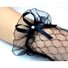 JISEN Women Wedding Banquet Party Fingerless Bow Lace Bridal Gloves