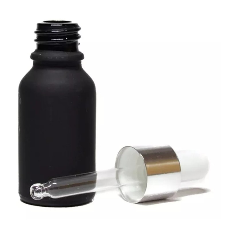 Meliars Gotero 15 Ml Frasco Negro Matizado Bulboplata (10 Pzs)