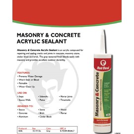 Red Devil 0646 Masonry and Concrete Acrylic Sealant, Pack of 1, Gray