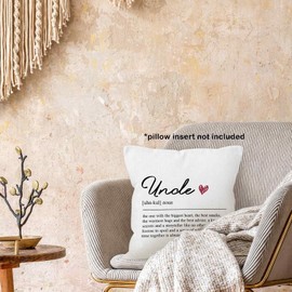 MONALET Uncle Definition Gifts Throw Pillow Cover 18x18, Birthday Pillow Case, Square Decor Pillowcase for Home Bedroom Living Room Couch Bed Sofa