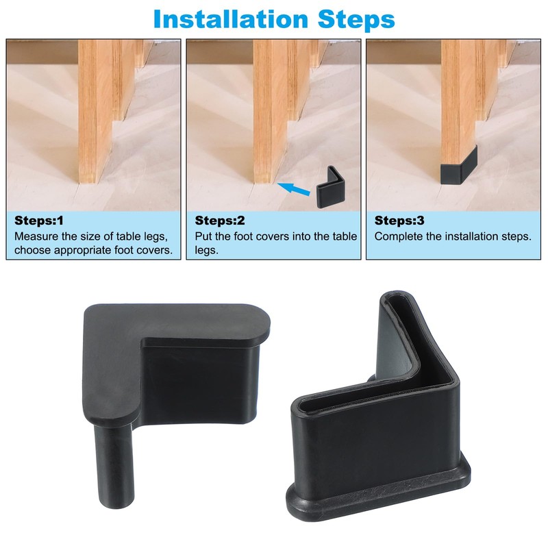 PATIKIL Leg Pads l Shape 1.2" x 1.2", 8pcs Furniture