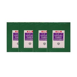 VR Angel 8 x Dark Green Disposable Paper Table Cloth Cover for Square or Rectangular Dining Table Birthday Party, Catering, Baby Shower, Wedding Decorations - 90 x 90cm