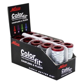 ColorFit by Milton 716MC Pneumatic Couplers - (M-Style, Red) - 1/4" NPT Male, (Box of 10)