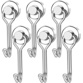 LOVIMAG Cruise Must Haves Essentials, 30LBS Swivel Magnetic Hooks for Cruise Cabins, Strong Magnet Hooks for Hanging, Fridge, Grill, Refrigerator, Kitchen, Door, Locker, Key and Calendar - Pack of 6