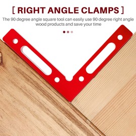 Hacbop 2 Pcs Aluminium Alloy 90 Degree Positioning Squares Right Angle Clamps Woodworking Carpenter Tool Corner Clamping Square