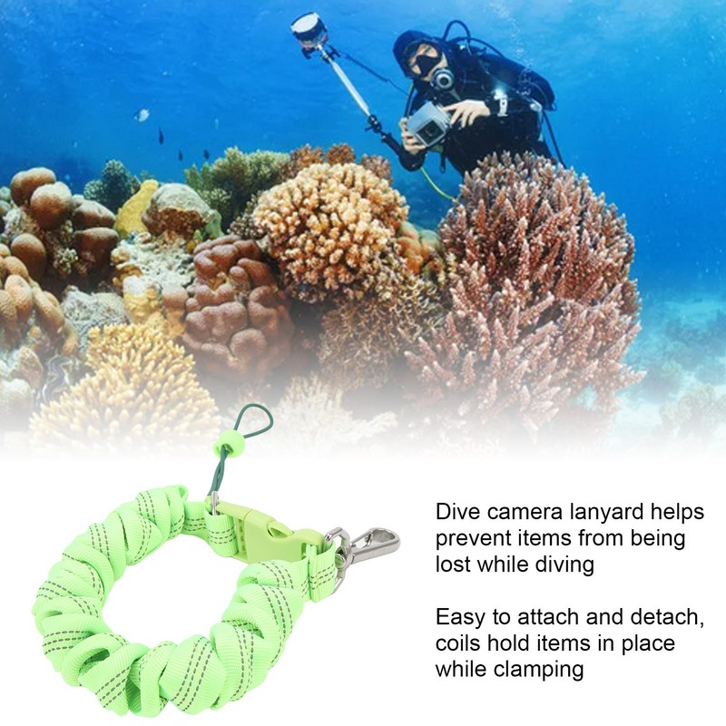 Diving Camera Lanyard Stainless Steel Spring Coiled Lanyard Diving Coil