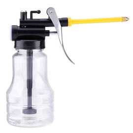 KIMISS 250ml Transparent High Pressure Oiler Lubrication Oil Can Bottle Flex Manual Oiling Gun with Rigid Spout Hand Operated Tool