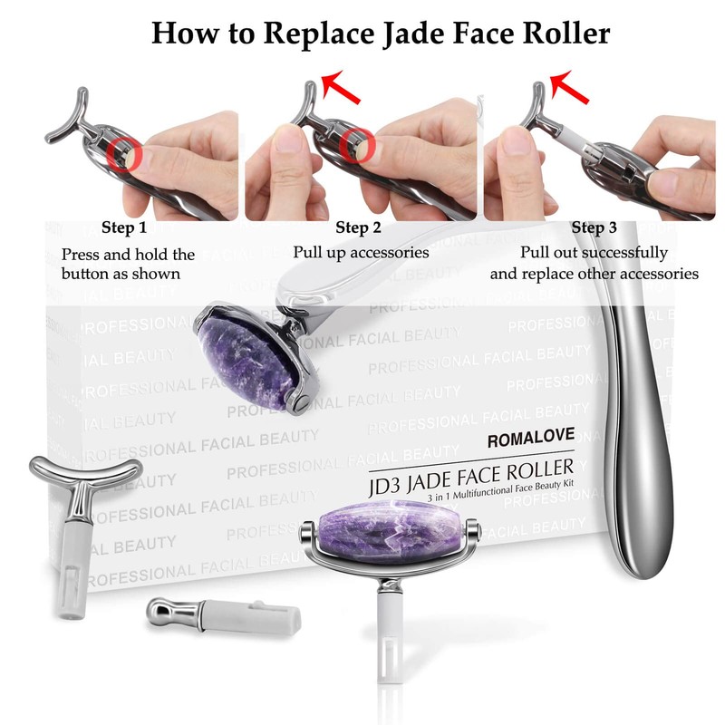 Face Roller Jade Face Roller Eye Massager, Anti-Ageing Face Massager