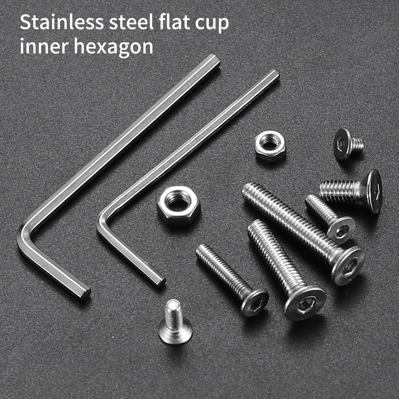 QJKEJI 580 Pieces M3 M4 Hex Flat Head Screw Set,