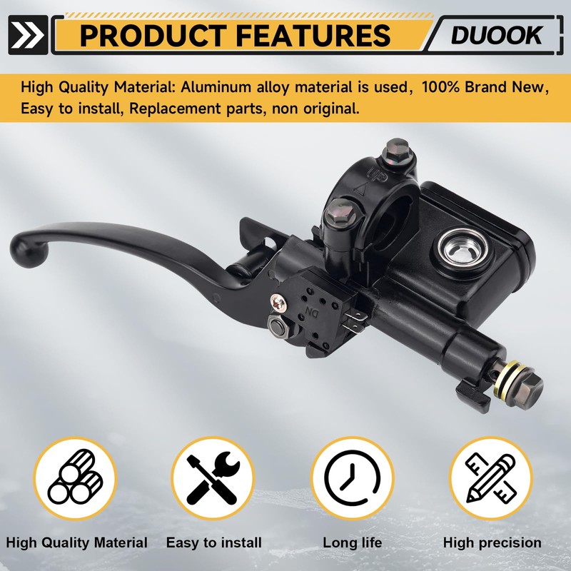 DUOOK 7/8" Universal Left Hydraulic Brake Lever Handle Master Cylinder
