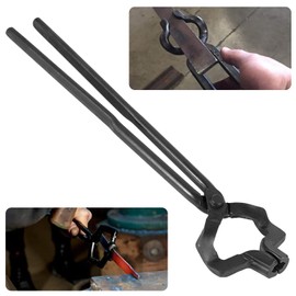 Bonbo Knife making Tongs Blacksmith Tongs 16"Z- V-Bit Style Tongs, Z-Jaw Offset Knife Making Tongs Blacksmith Z Type Tongs with V-Bit Jaws