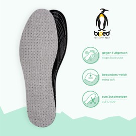 biped 3 Pairs of Activated Carbon Latex Insoles - Cut to Size - for Climate Regulation, Against Foot Odour, for Hygienically Fresh Shoes and Feet z2724