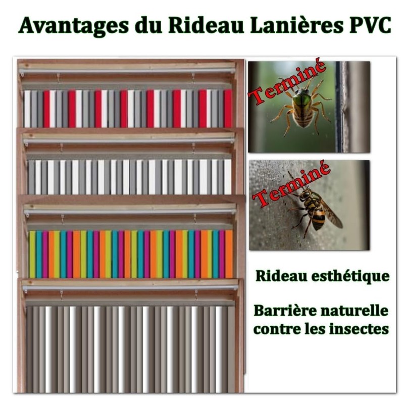 MadeInNature, Door Curtain with Plastic Straps for Indoor and Outdoor
