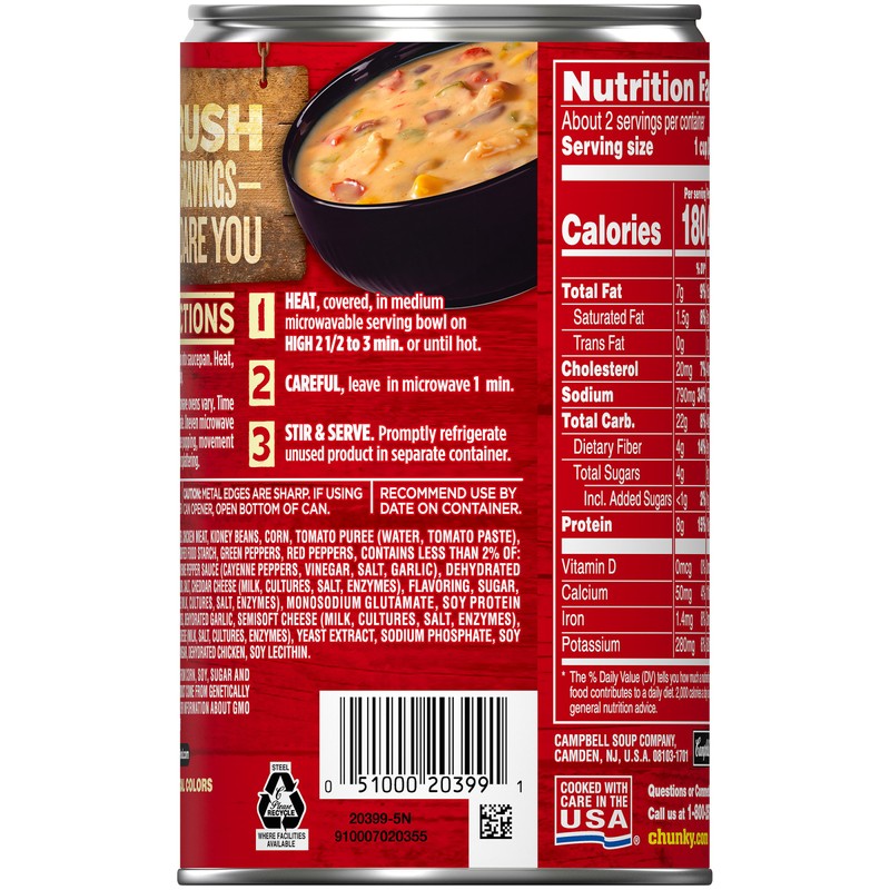 Campbell's Chunky Spicy Chicken Quesadilla Soup, 18.8 oz. Can