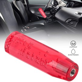 Akozon Crystal Shift Knob Manual, Car Manual Shift Knob, Gear Shift Knob 15cm Red Car Universal Acrylic Shift Stick Knob Crystal Transparent Bubble Gear Shifter Head