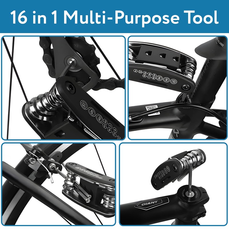 16 in 1 Bicycle Repair Tools, Bicycle Multi-Tool, MTB Folding