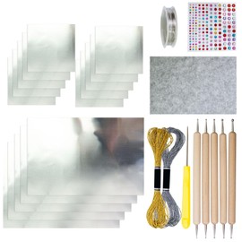 Gold Foil Transfer Sheets - Metal Embossing Art Kit - Shiny Gold Crafting Accessory with Shimmer Effect for Art Painting Projects by Kids Adults