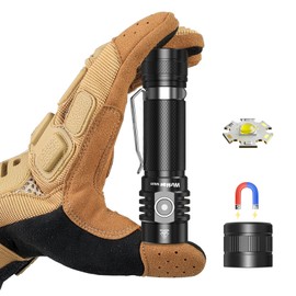 Wurkkos WK03 LED Torch Rechargeable, 1200 Lumens, Extremely Bright Pocket Lamp, Small Torch with 6 Modes and 519A LED, IP68 Waterproof Tactical Torch for Camping, Outdoor, Emergency (Black)