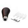 akhan SK408 Gear Knob Faux Leather Black with Red Stitching