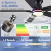 Goniyado 52" RGB Ceiling Fans with Lights and Remote/APP,Black Low