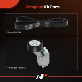 A-Premium Engine Serpentine Belt Drive Kit with Idler Pulley Compatible with Volkswagen Jetta 2005-2010, Golf 2010-2014, Rabbit 2006-2009 - DOHC L5 2.5L, with Air Condition