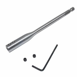 Forstner Drill Bit Extension 254 mm G3/8 Shank Carbon Steel Drill Extension Set Screws and Allen Key for Extending Drill Bits
