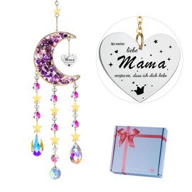 HDCRYSTALGIFTS Crystal Sun Catcher with Star Moon Design - Premium Window Decoration for Garden, Living Room & Balcony | Gift for Mum Full of Love & Appreciation | Wedding, Birthday & Christmas