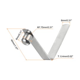 sourcing map Pack of 12 One Button Kayak Paddle Snap Spring Clip 40 x 8 mm 65 Mn Spring Steel V-shaped Solid Telescopic Lock Tube Clips for Tent Umbrella Camping