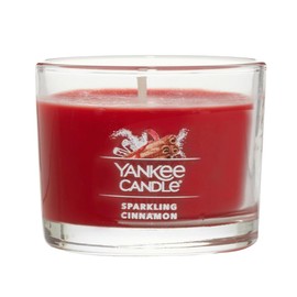 Yankee Candle Signature Votive Mini Candle Jar, Sparkling Cinnamon Scent, Natural Soy Wax Blend Candle with Natural Fiber Wick, 1.3 OZ Glass Jar (Pack of 6)