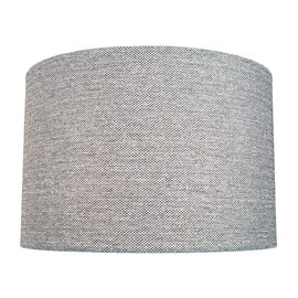 Modern and Sleek 30cm Light Charcoal Grey Linen Fabric Drum Lamp Shade 60w Maximum | for Table Lamp or Pendant Rose by Happy Homewares