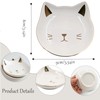 Ceramic Spoon Rest for Kitchen Counter, Cat-Shaped Ceramic Spoon Rest,