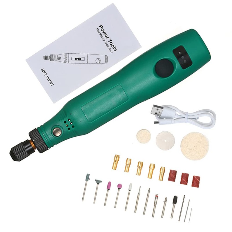 Domary 3.7V 1.2W Mini Electric Grinder Set Cordless Mini Handle