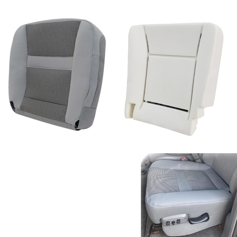 NLQR Cloth Gray Front Driver Side Bottom and Seat Cushion