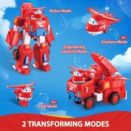 Super Wings EU720311 – Transformation Aeroplane Jett Robo Rig, Approx. 18 cm Children’s Play Figure, Convertible Toy Plane, Vehicle and Robot Figure