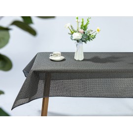 BEAUTEX Tokio Soft Foam Tablecloth with Piping Band, Garden, Balcony, Patio, Camping, Choice of Sizes and Colours, Square, 110 x 140 cm, Anthracite