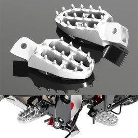 3D CNC Spiked Front Footrest Foot Pegs Compatible with Grom MSX 125 2014-2025 /Monkey 125 2018-2025 Off-Road Motorcycle Accessories Foot Rests Pegs Pedals (2) (Silver)