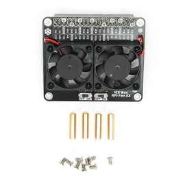 Cooling Fan for Raspberry Pi Heat Sink Expansion Board LED Light Double Fans C2448