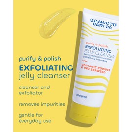 Seaweed Bath Company Exfoliating Jelly Face Cleanser - Gentle Daily Face Cleansing Scrub to Cleanse and Remove Skin Natural Facial with Seaweed and Volcanic Powder 3 oz / 해조류 목욕 회사 각질 제거 젤리 페이스 클렌저 - 피부 클렌징 및 제거를 위한 부드러운 데일리 세안 스크럽 해조류와 화산 분말이 함유된 천연 페이셜 3온스